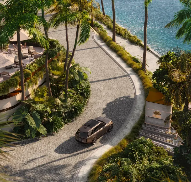 Palm-lined arrival drive
