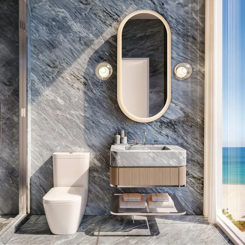 Marble powder room