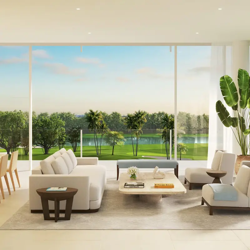 Residence great room overlooking the golf course