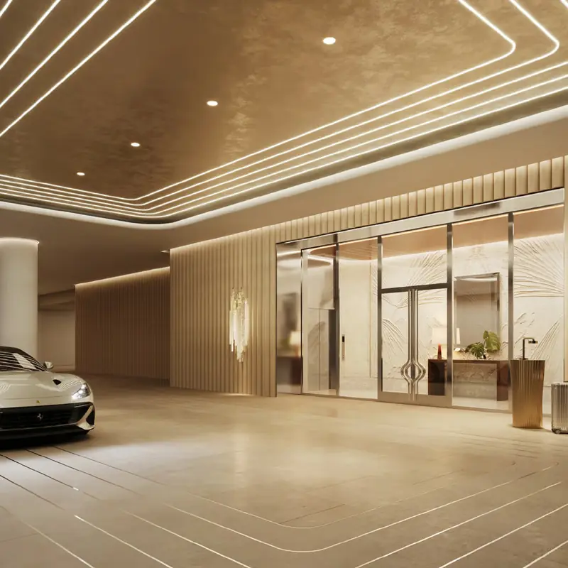 Porte-cochère arrival