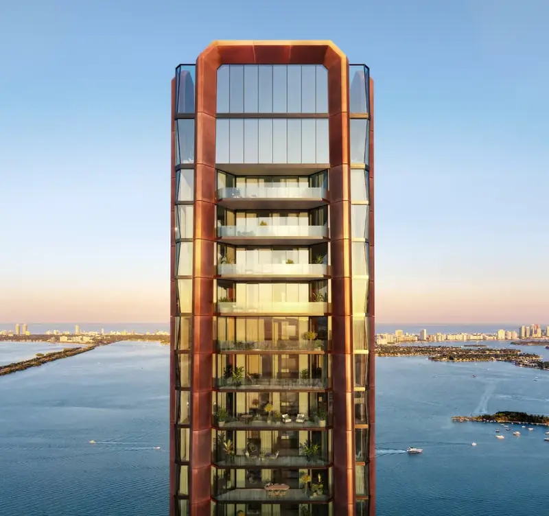 The tower above Biscayne Bay at dusk